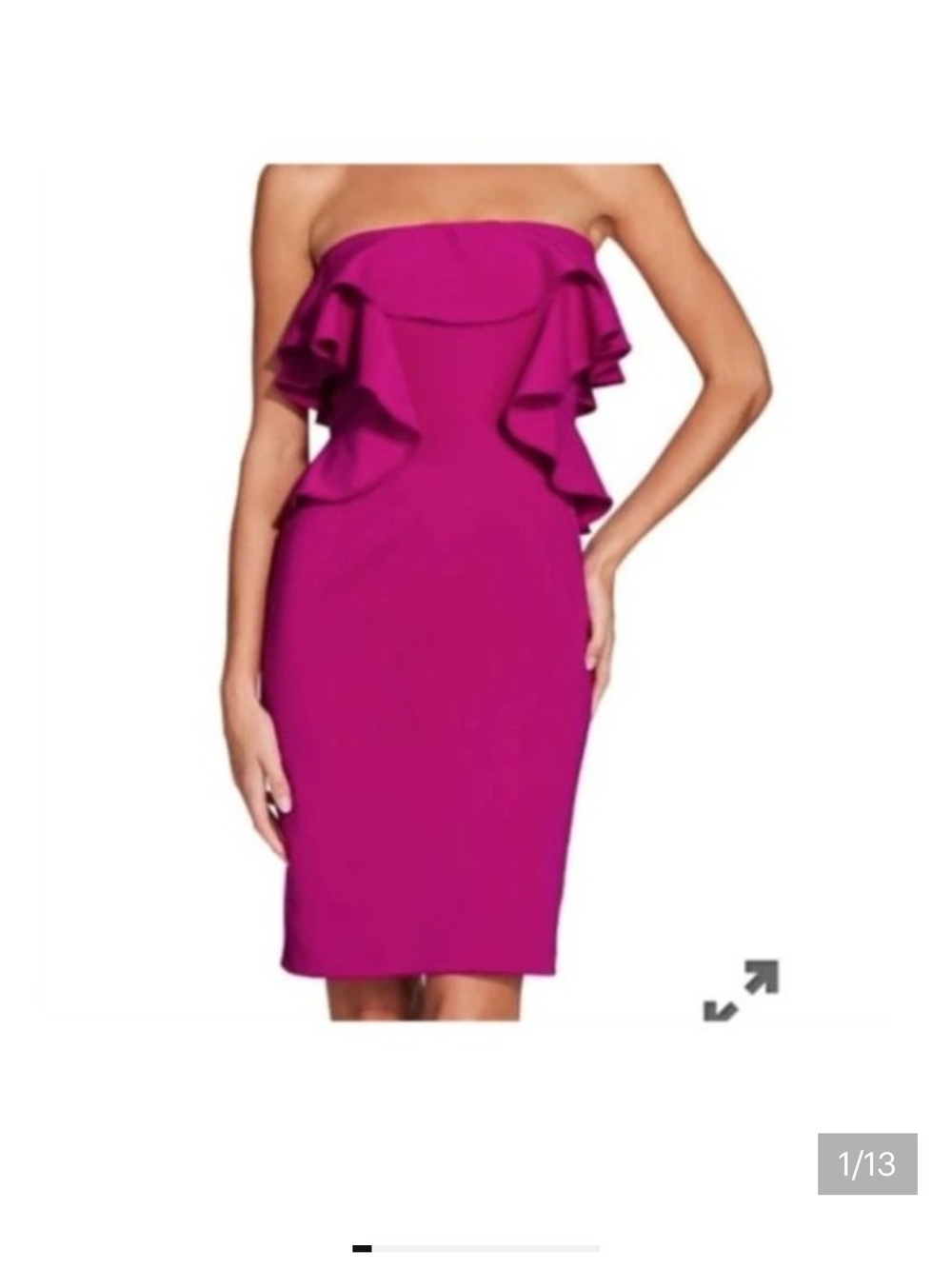 Alexia Admor Strapless Ruffle Sheath Dress in Fuchsia #19